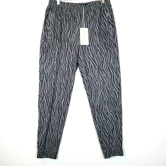 Tommy Bahama Womens UV/UPF Alicia Zesty Zebra Jogger Pant Size Small Gray Pocket